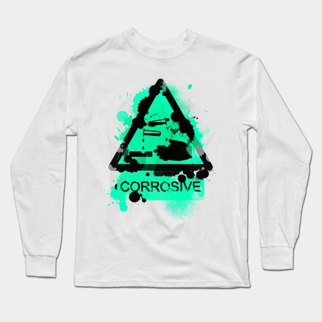 Caustic Caution Long Sleeve T-Shirt by SimplyMrHill